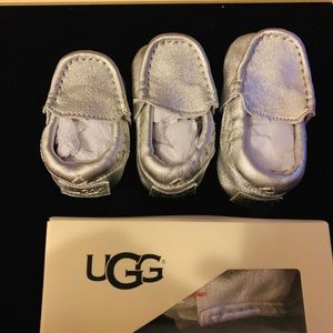 COPY - NIB Baby UGG’s. Metallic leather moccasins